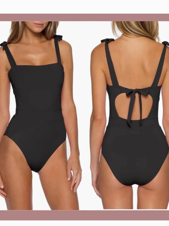 BECCA Other - Becca Medium M black one piece swimsuit color code tie shoulder Emma